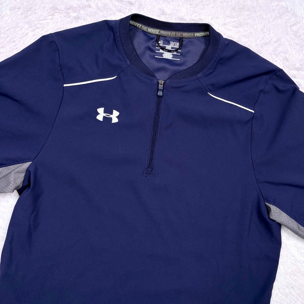 Under Armour Pullover Mens XS Navy Blue 1/2 Zip Vented Stretch Lightweight Run